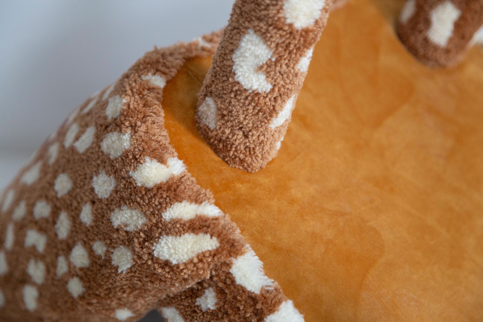 1658.0 Mid Century Hand Tufting Roe Deer Bambi Wool Shell Chair, Europe, 1960s photo