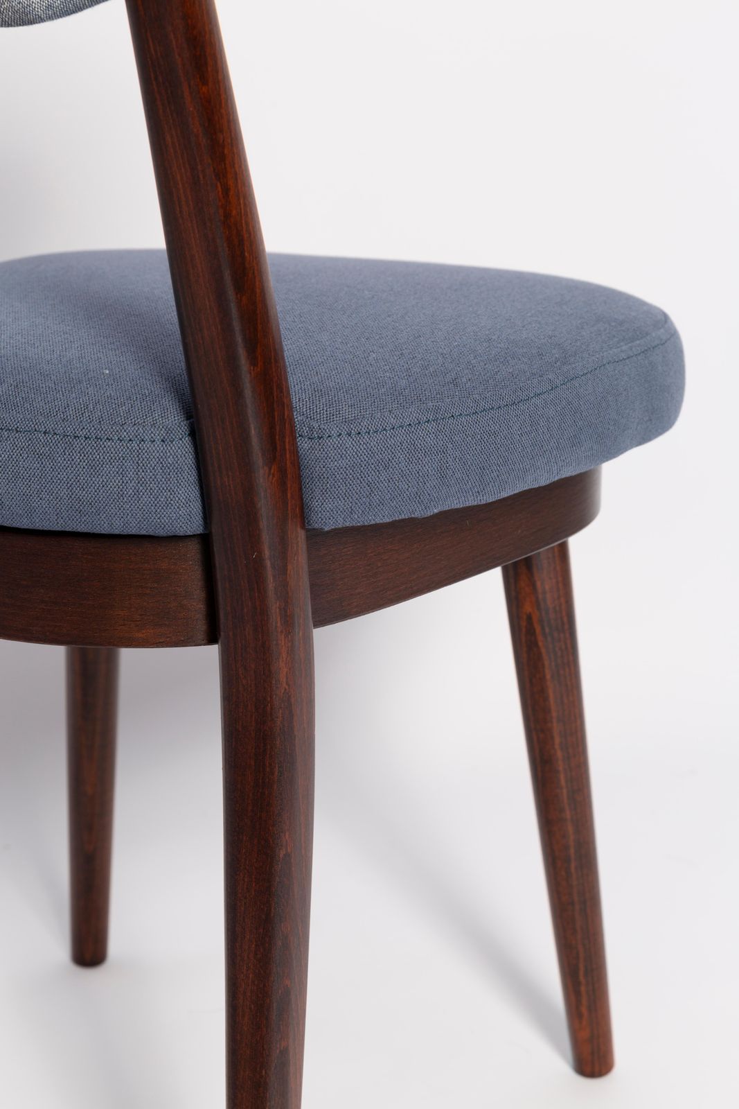 photo furniture Set Of Four Midcentury Light And Medium Blue Denim Heart Chairs, Europe, 1960s