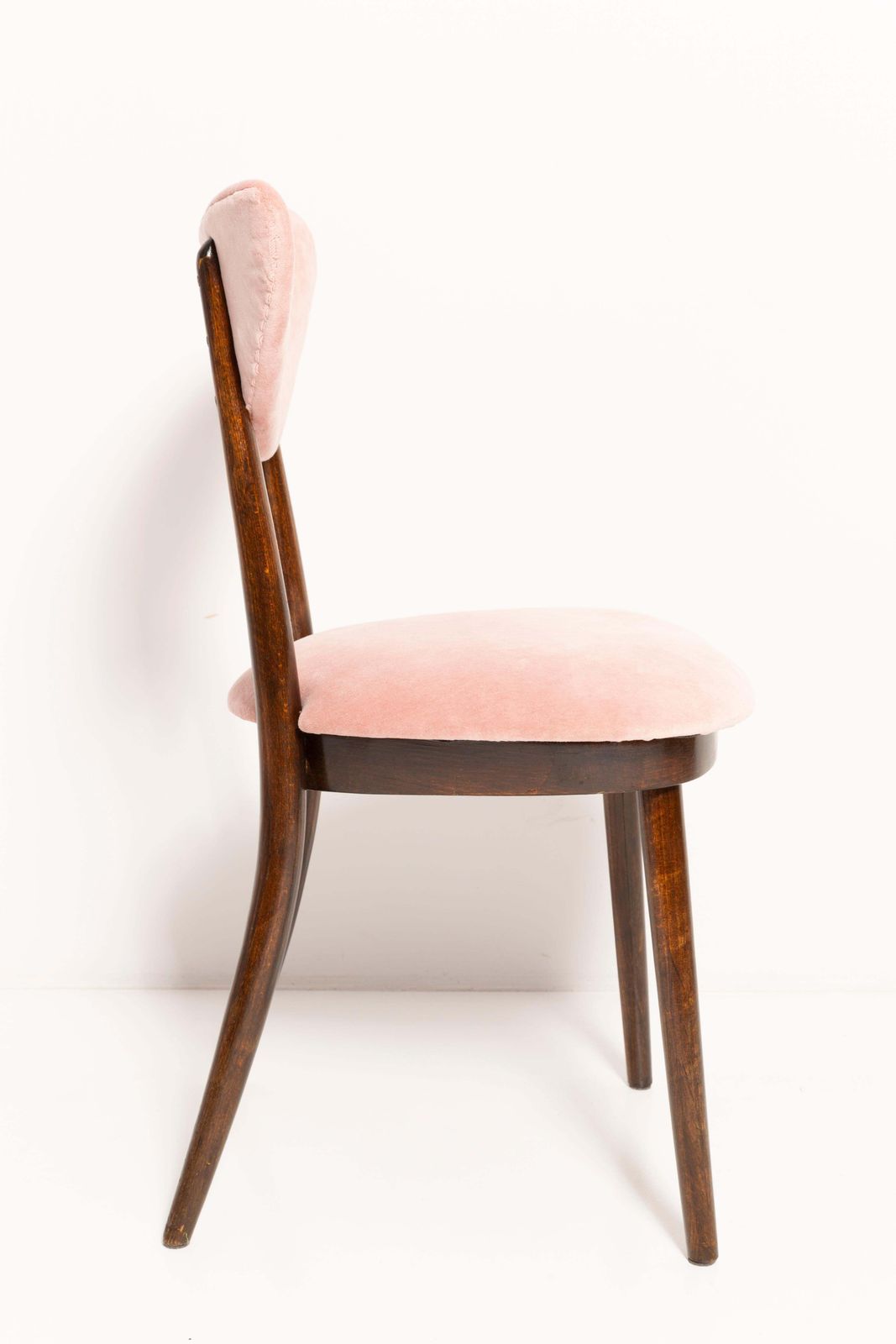 Set Of Four Mid Century Pink Cotton Velvet Heart Chairs, Europe, 1960s photo buy