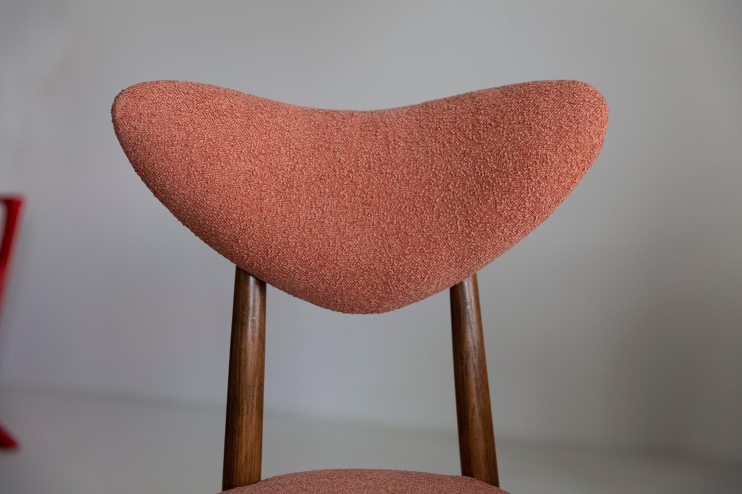 Set Of Four Midcentury Orange Velvet Heart Chairs, Europe, 1960s photo vinterior