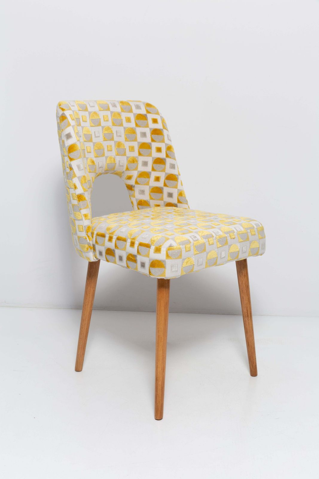 Set Of Six Yellow "Shell" Chairs, Poland, 1960s photo for sale