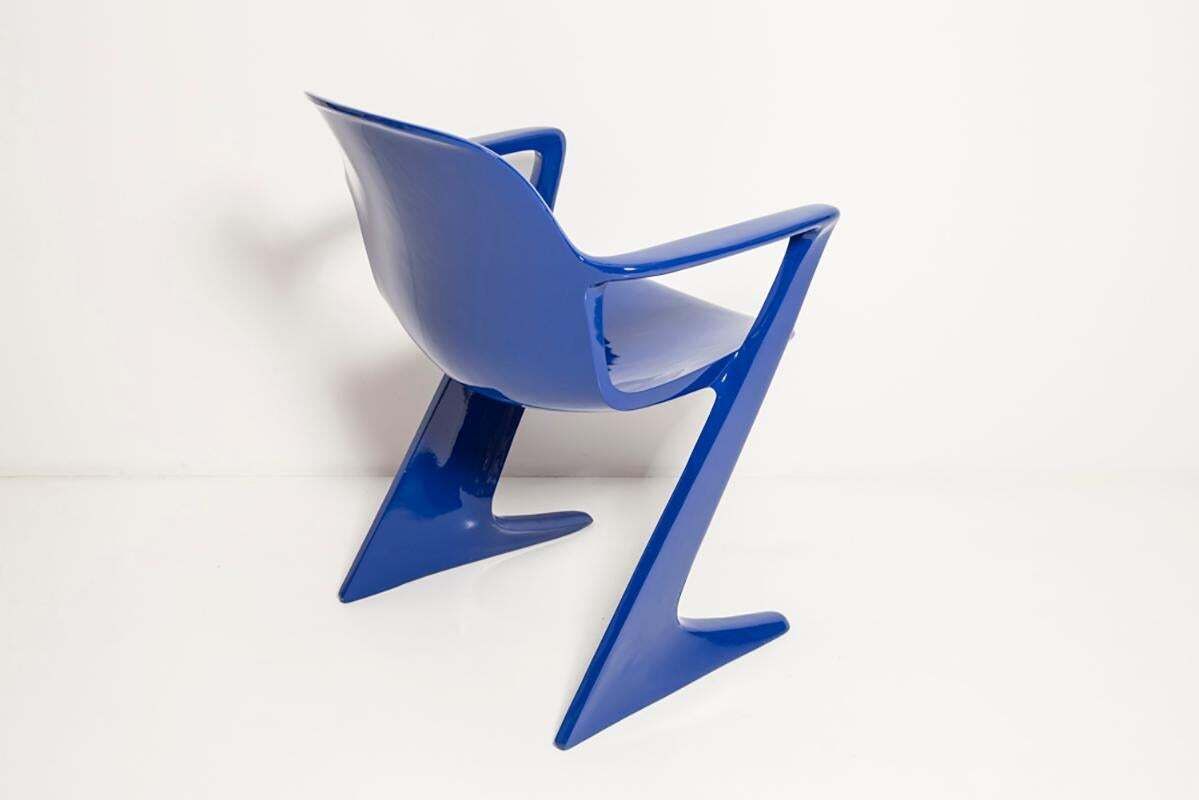 Pair Of Ultramarine Blue Kangaroo Chairs Designed By Ernst Moeckl, Germany, 1968 photo Furniture