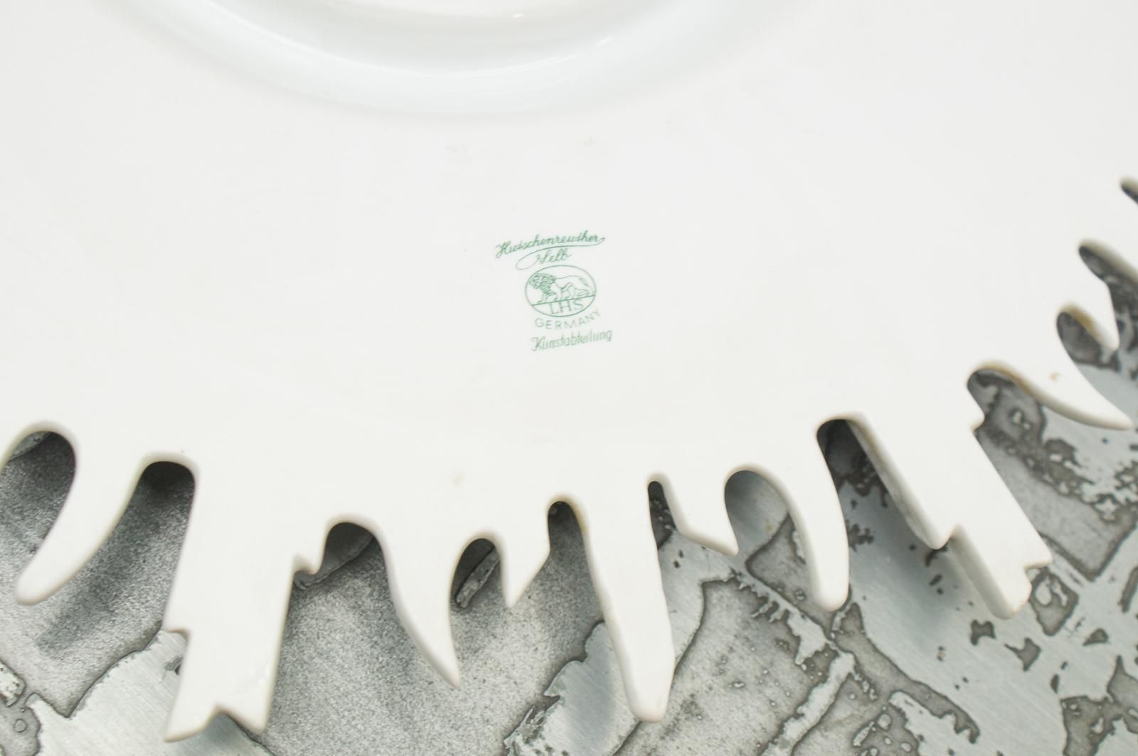 Very Rare Hutschenreuther Sunburst Wall Clock In Porcelain, Germany, 1960s photo vintage