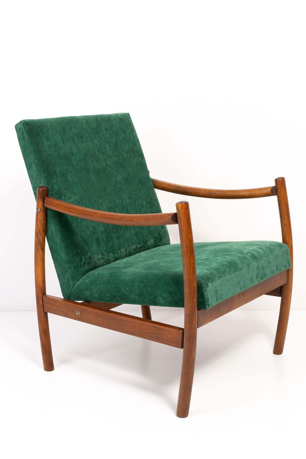 Midden 20e Eeuw Vintage Fauteuil, Donkergroen Fluweel, Europa, Jaren 1960 photo for sale