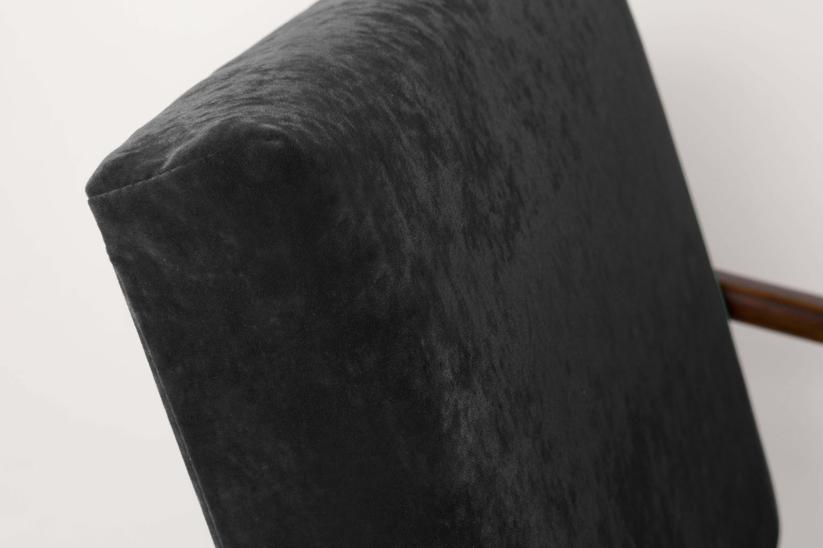 Mid Century Club Armchair, Black Velvet, Europe, 1960s. photo vinterior