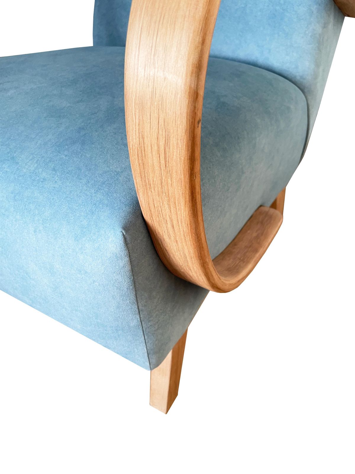 Mid Century Blue Velvet Armchair By J. Halabala, Czech Republic, 1950s photo Furniture