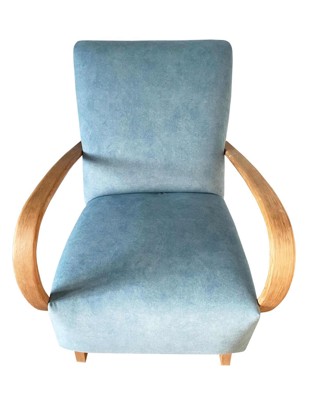 photo for sale Mid Century Blauwe Fluwelen Fauteuil Van J. Halabala, Tsjechië, Ca. Jaren 1950