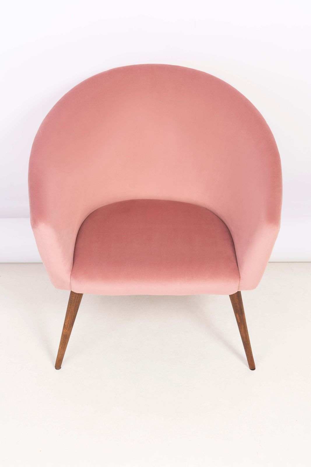 photo for sale 20th Century Pink Velvet Shell Club Armchair, 1960s