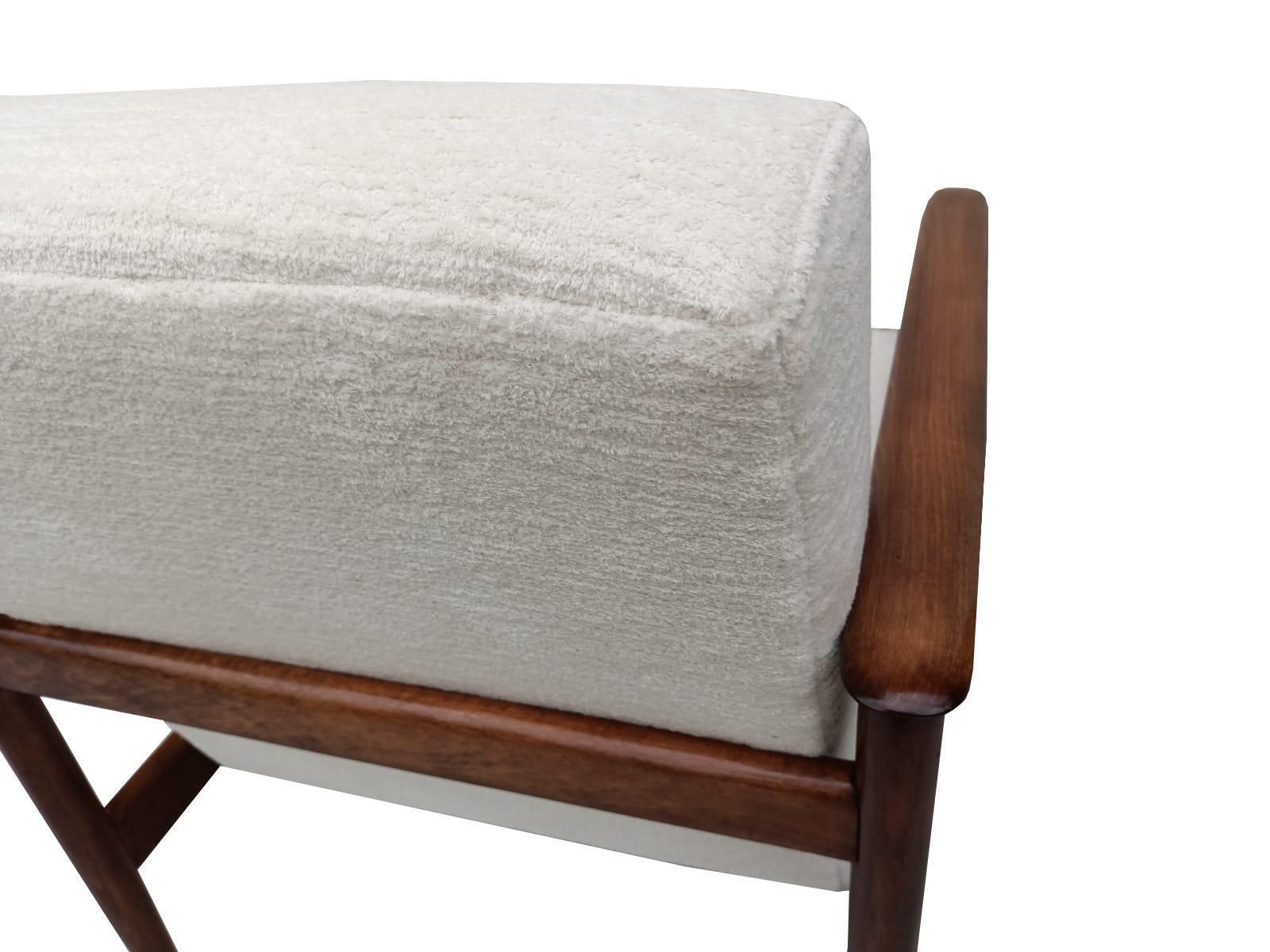 Mid Century White Chenille Armchair, Gfm 142, Edmund Homa, Europe, 1960s photo Furniture