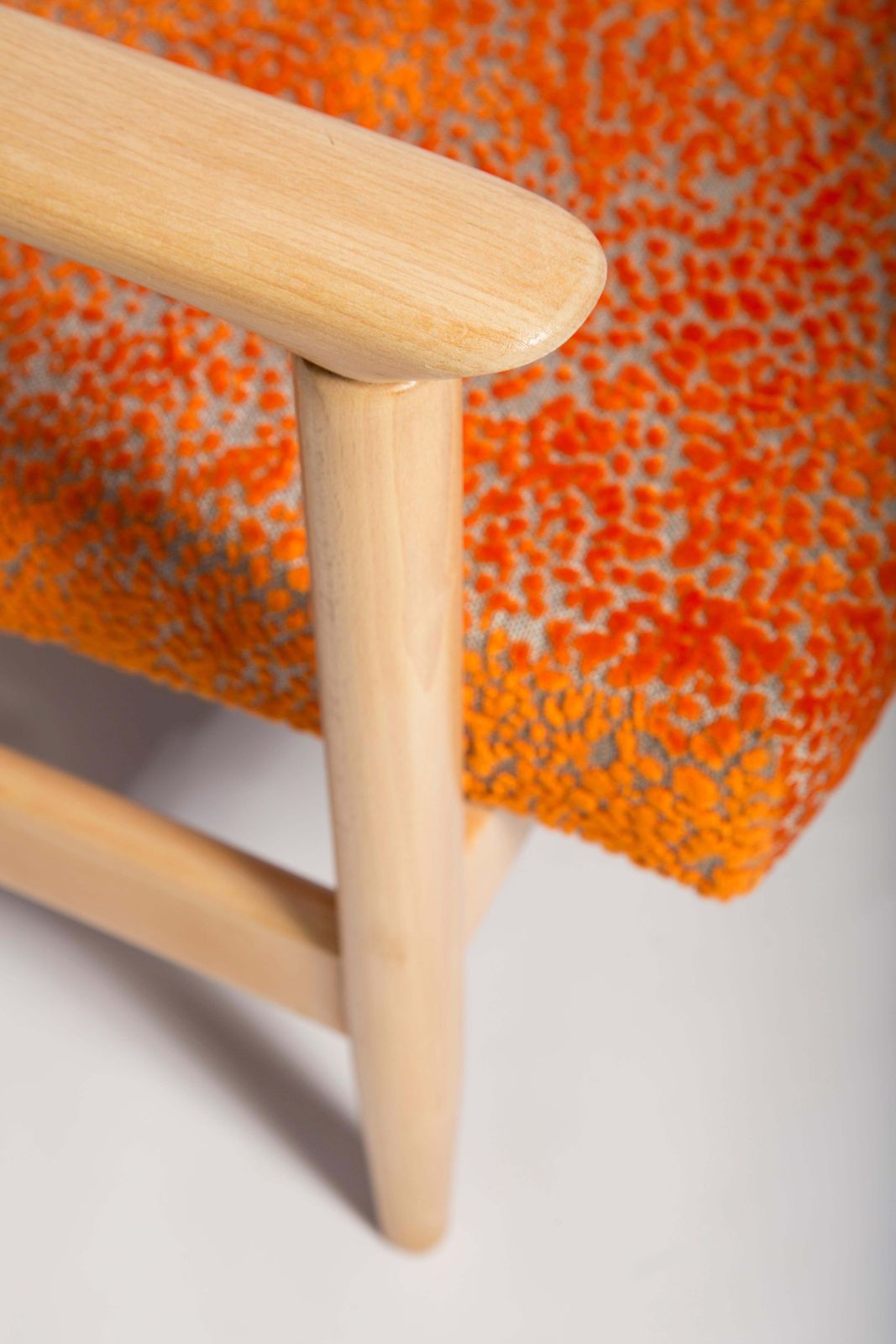 Mid 20th Century Orange Velvet Armchair, Edmund Homa, Europe, 1960s photo buy