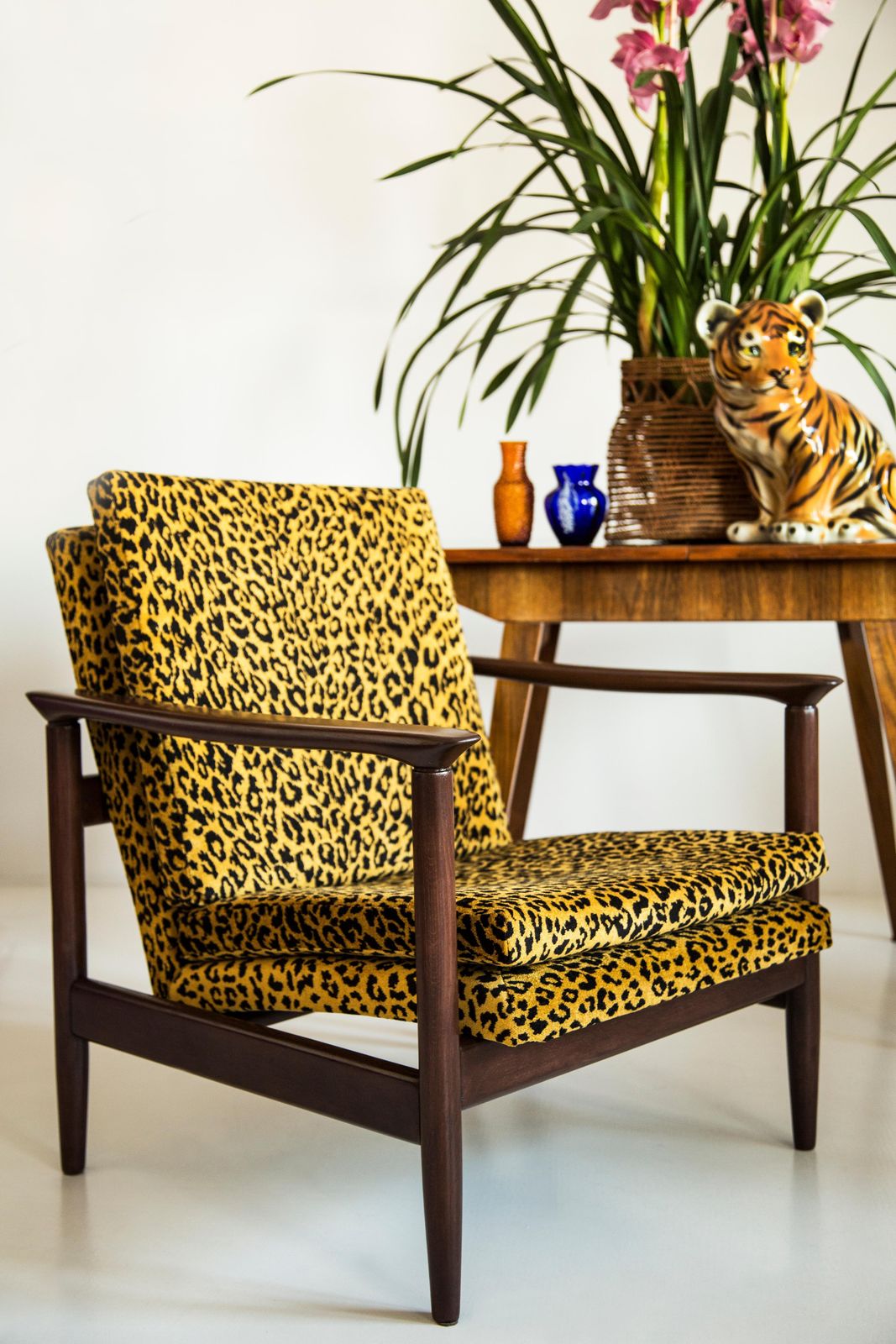Midcentury Leopard Armchair, Gfm 142, Edmund Homa, Europe, 1960s photo vinterior