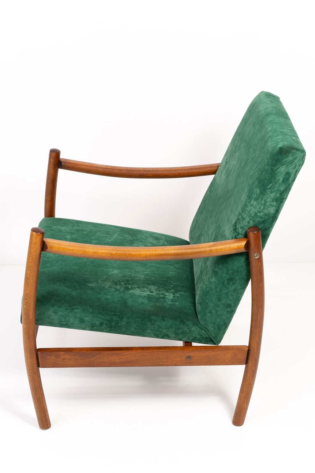 Meubels Set Van Twee Mid Century Vintage Fauteuils, Donkergroen Fluweel, Europa, Jaren 1960 photo