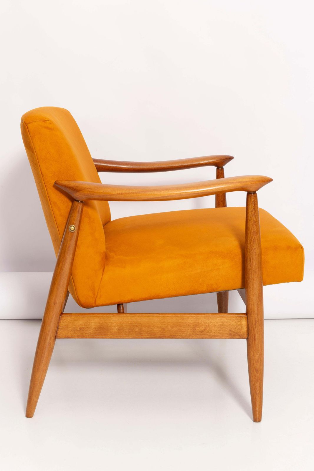 Pair Of Mid Century Yellow Armchairs, Designed By J. Kedziorek, Poland, 1960s photo buy