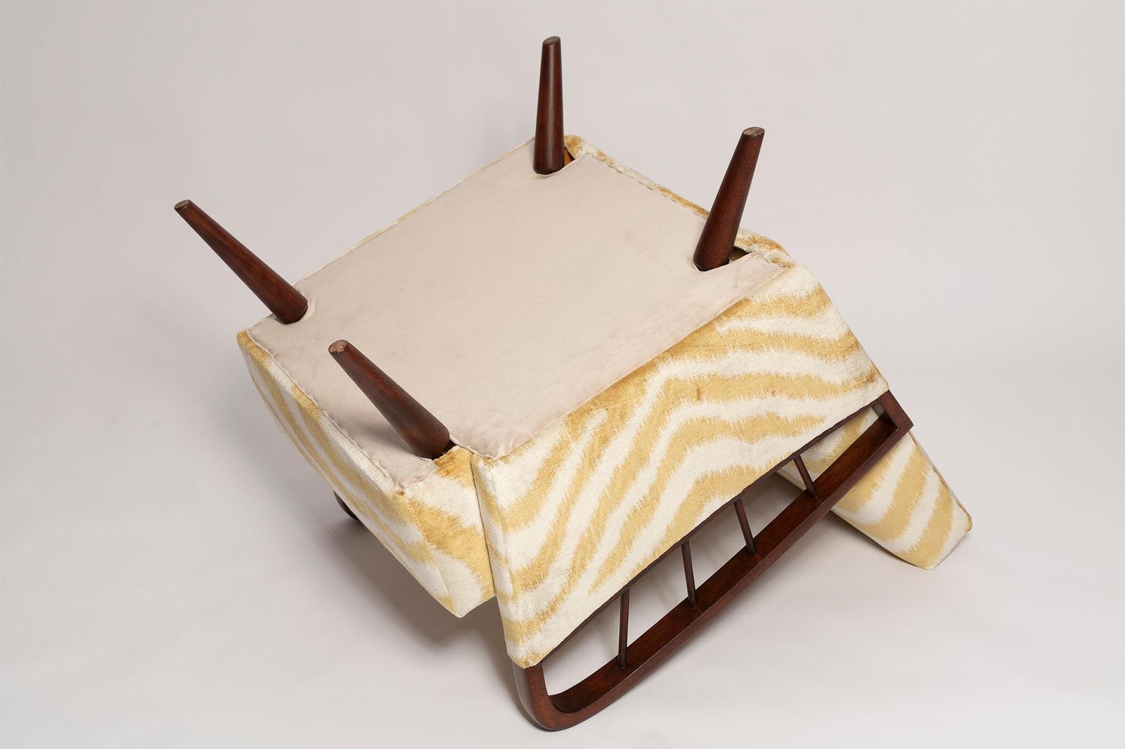 photo furniture Mid Century Zebra Tiger Velvet Armchair, Europe, 1960s