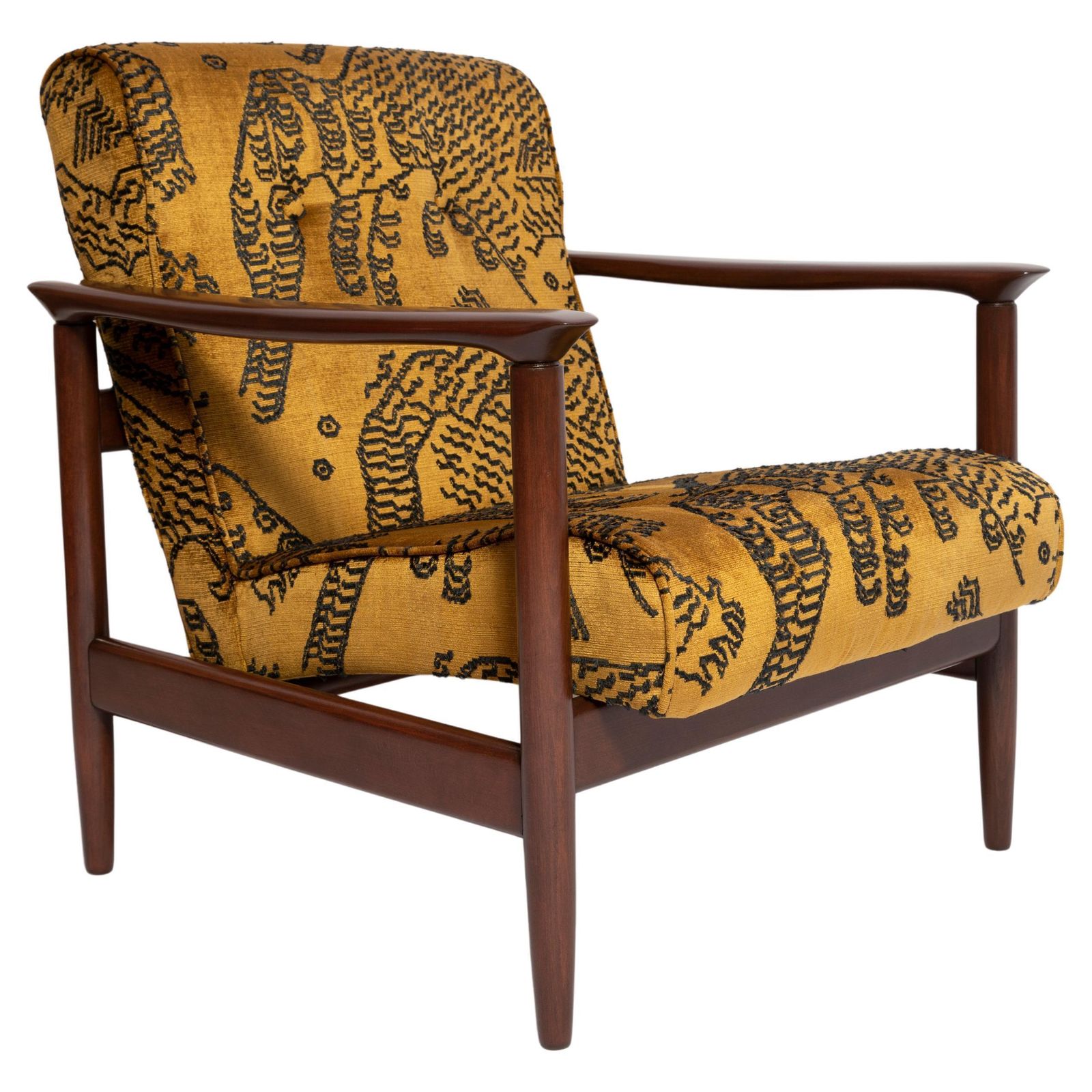 Mid Century Fauteuil Met Tijgerprint, Gfm 142, Edmund Homa, Europa, Jaren 1960