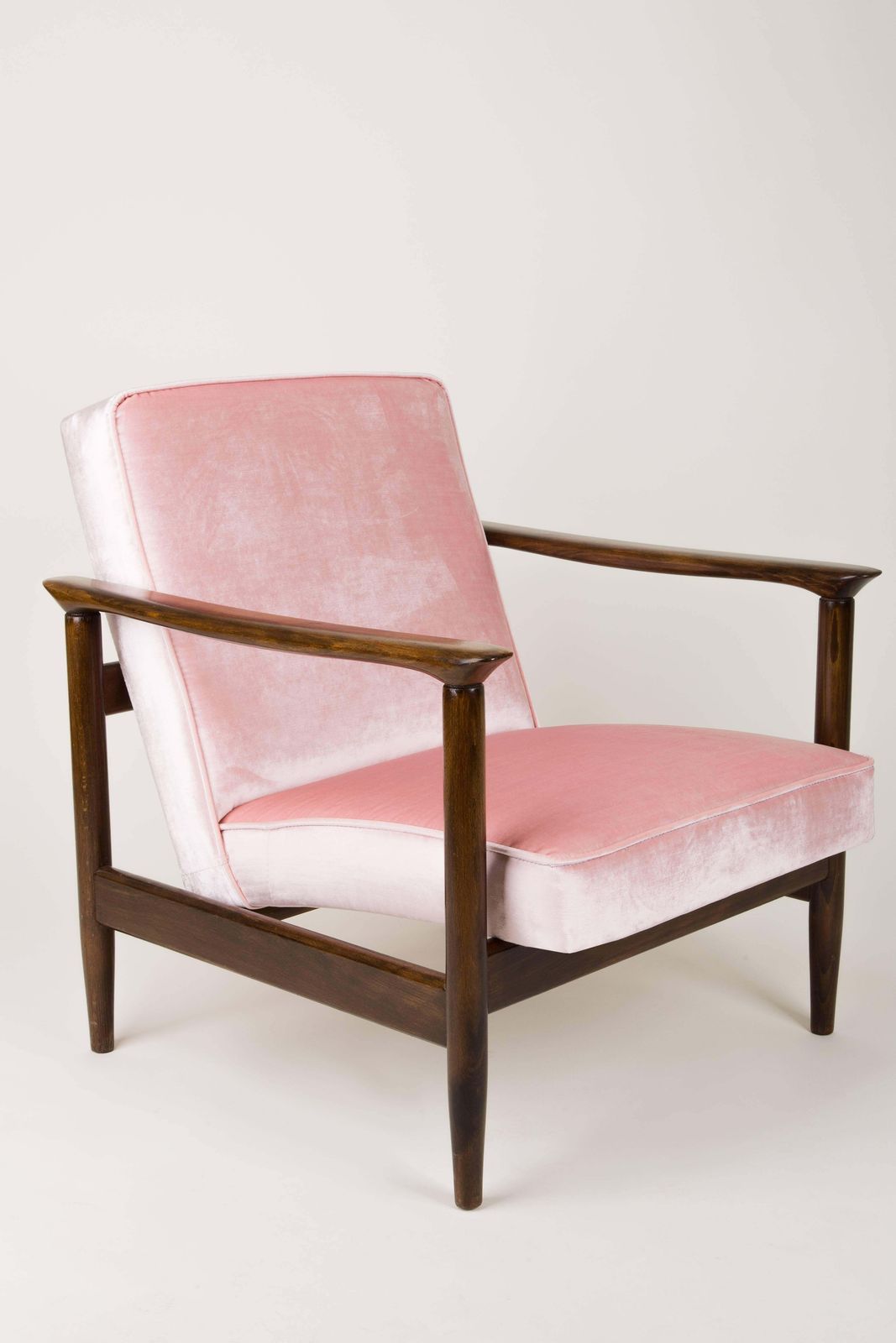 Pair Of Baby Pink Velvet Armchairs, Designed By Edmund Homa, 1960s photo Furniture