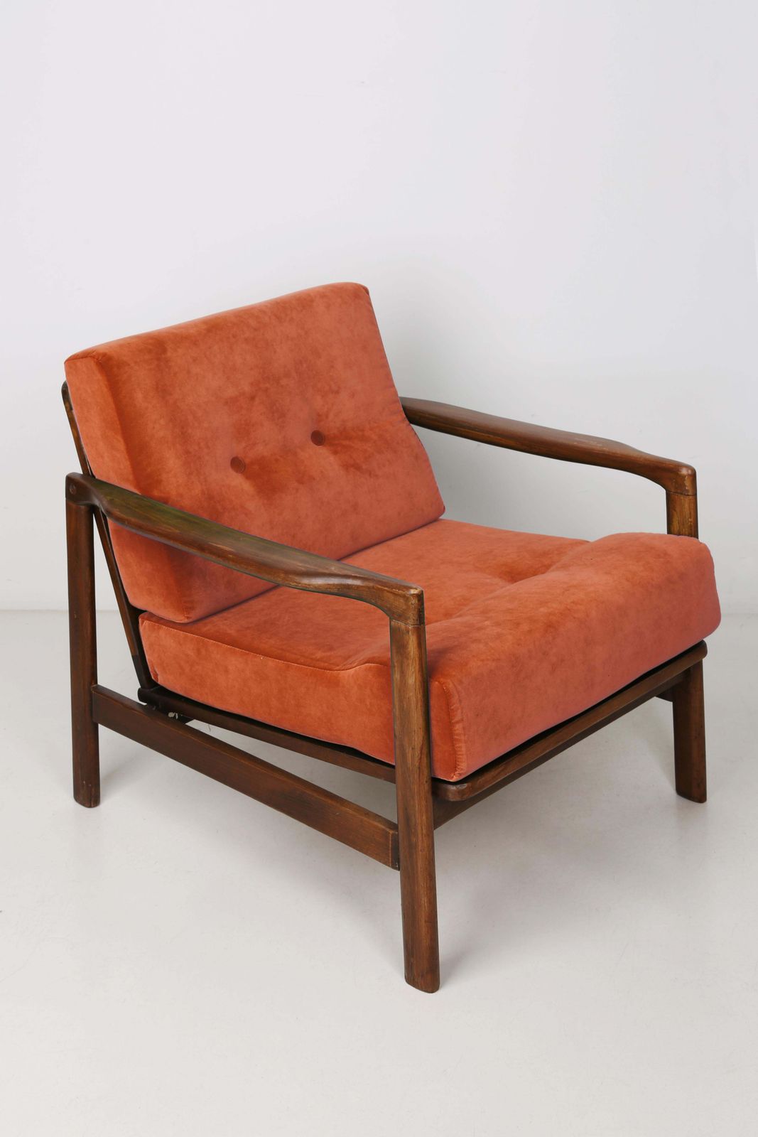 Set Van Twee Mid Century Sierra Velvet Fauteuils, Zenon Baczyk, Jaren 1960 photo for sale