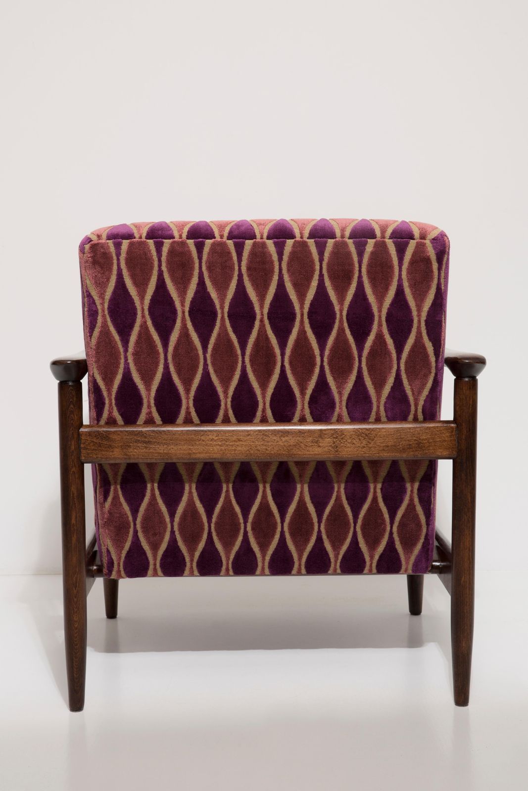 Two Mid 20th Century Pink Pattern Velvet Armchairs, Edmund Homa, Europe, 1960s photo vintage