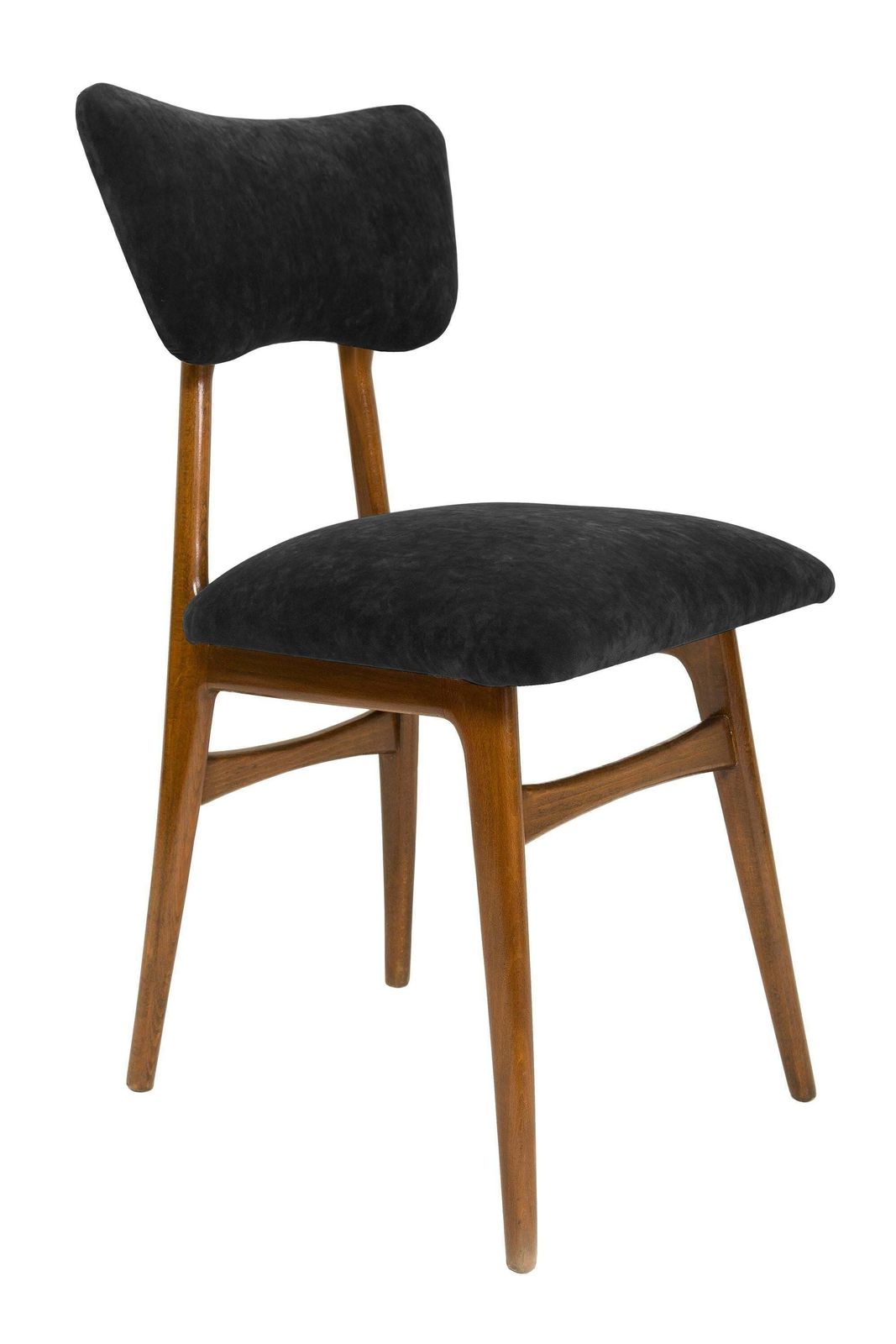 Set Of Six 20th Century Black Velvet Chairs, 1960s photo furniture