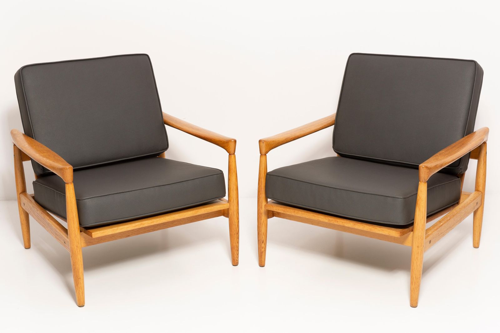 Set Of 2 Scandinavian Armchairs Oak Lounge Chairs "Kolding" By Erik Worts, 1960s photo furniture