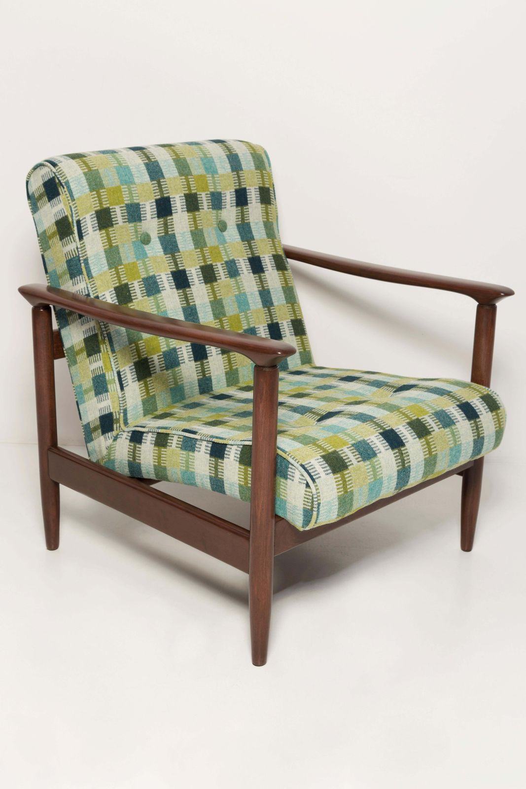 Pair Of Mid Century Green Wool Armchairs, Gfm 142, Edmund Homa, Europe, 1960s photo for sale