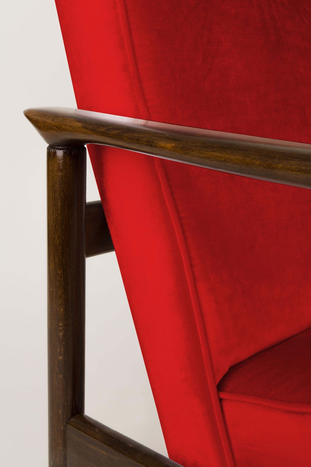 Pair Of Red Armchairs, Edmund Homa, Gfm 142, 1960s, Poland photo 3061.0