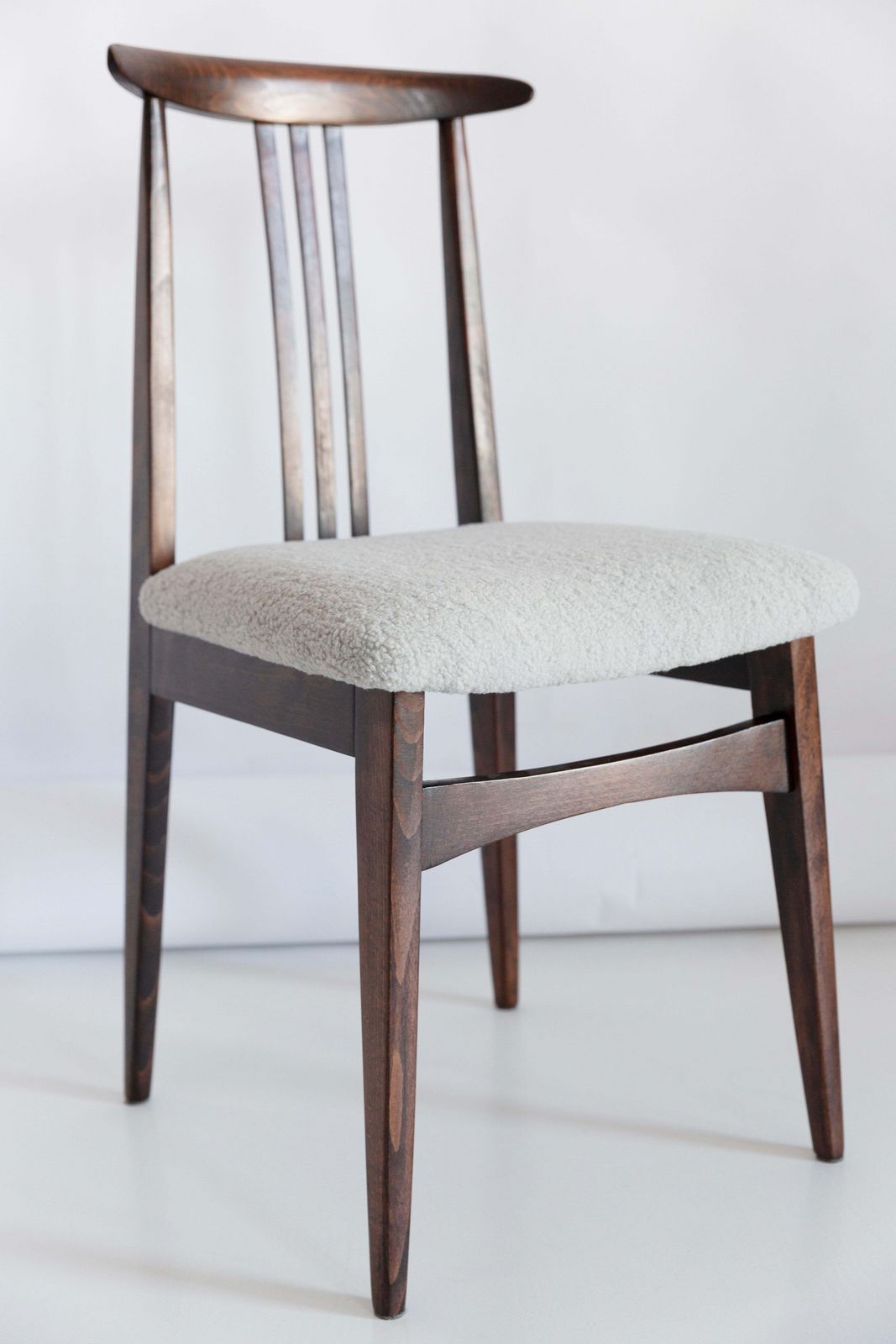 Set Of Six Mid Century Light Linen Boucle Chairs, By Zielinski, Poland, 1960s photo furniture