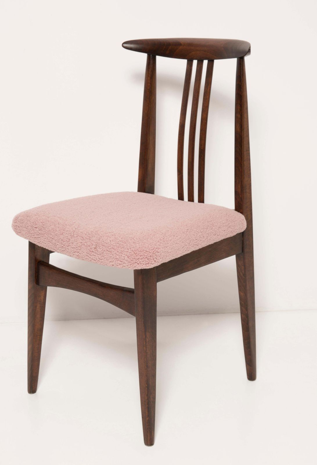 Set Of Six Pink Boucle Chairs, By Zielinski, Poland, 1960s photo 3061.0