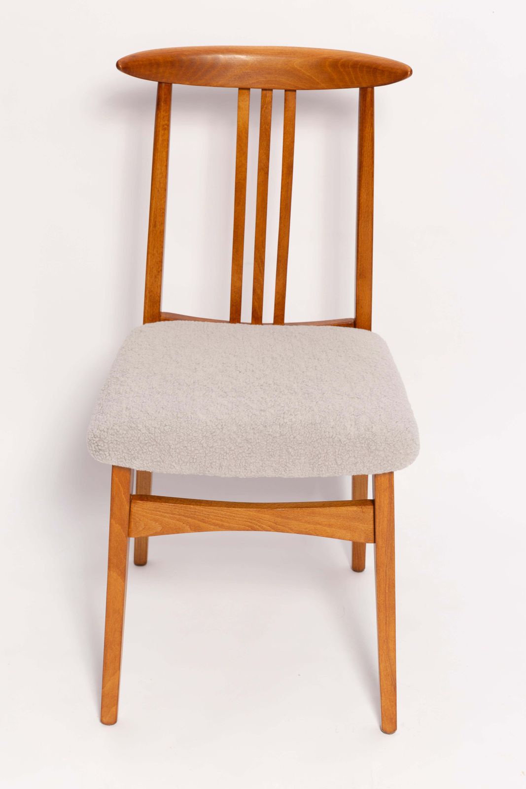 Set Of Six Mid Century Linen Boucle Chairs, By M. Zielinski, Europe, 1960s photo for sale