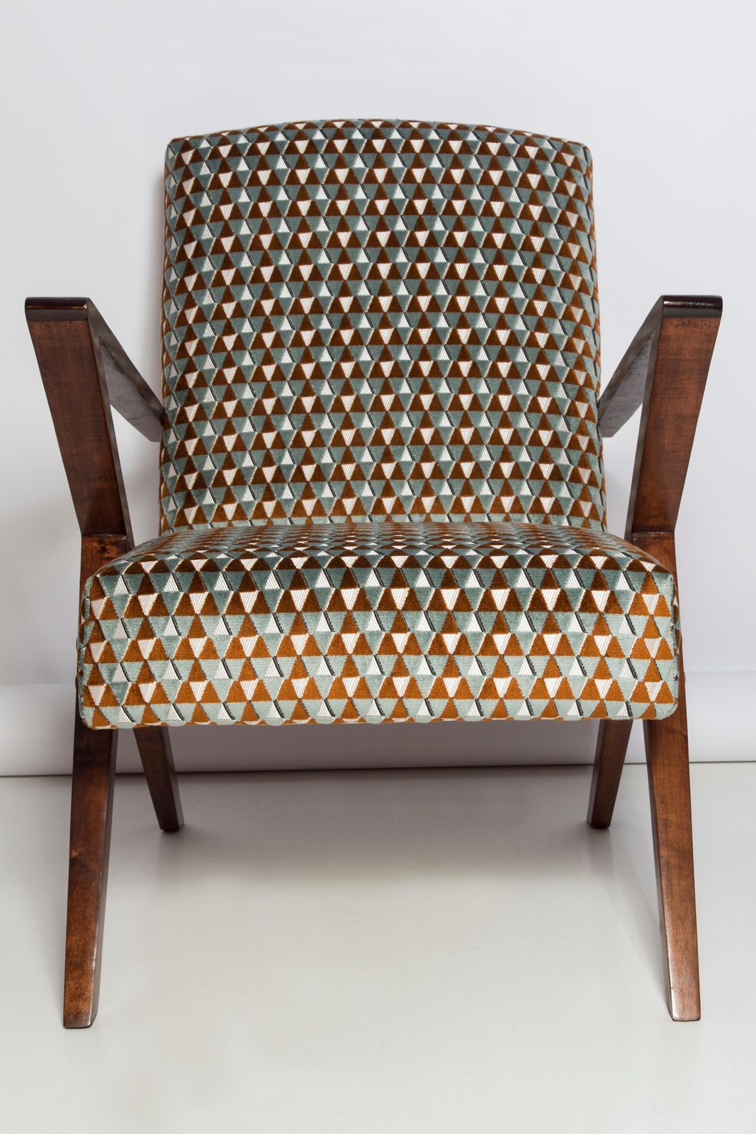 photo furniture Set Of Two Mid Century Unique Zet Armchairs, Triangle Velvet, 1970s, Europe