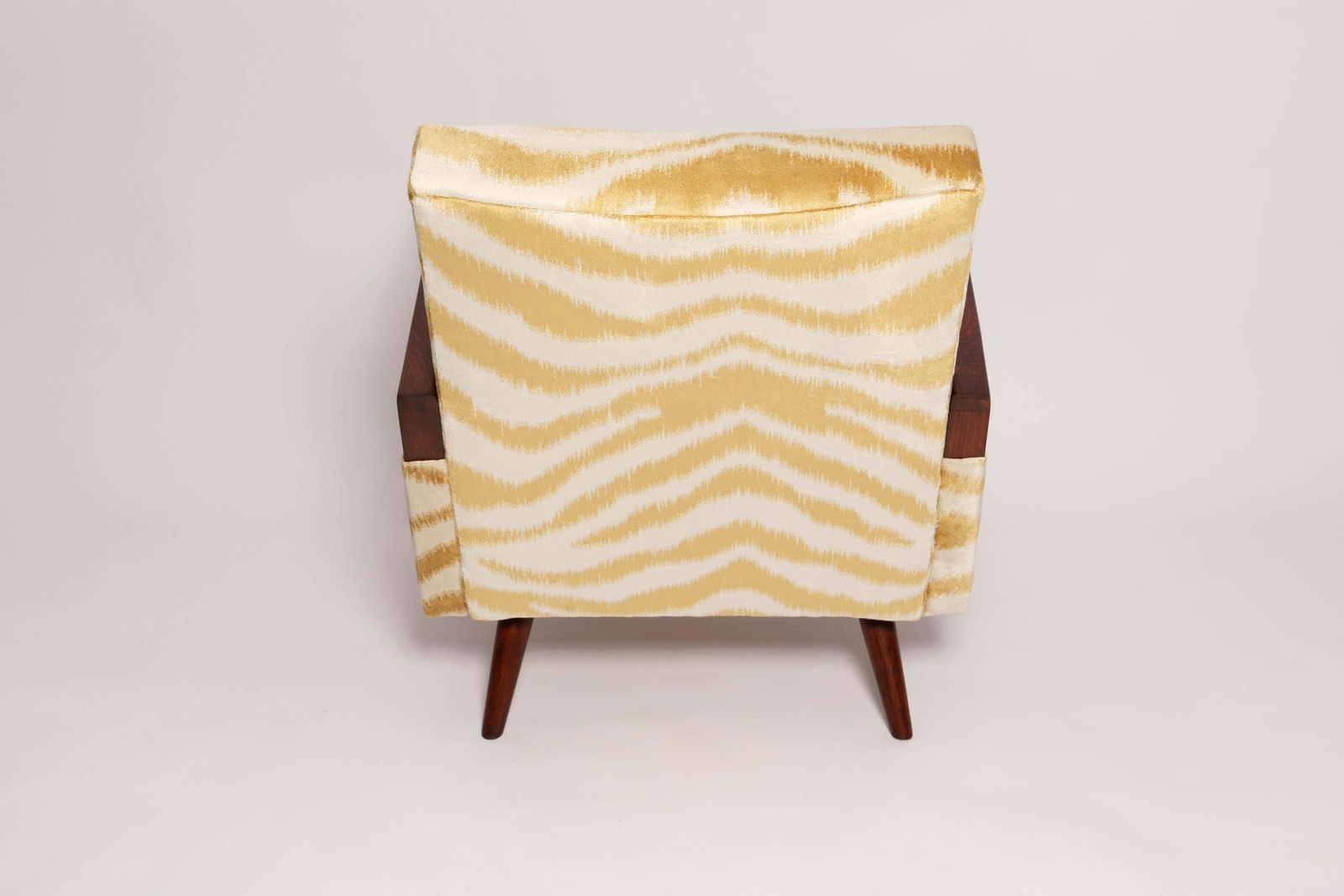 photo for sale Pair Of Mid Century Zebra Tiger Velvet Armchairs, Europe, 1960s
