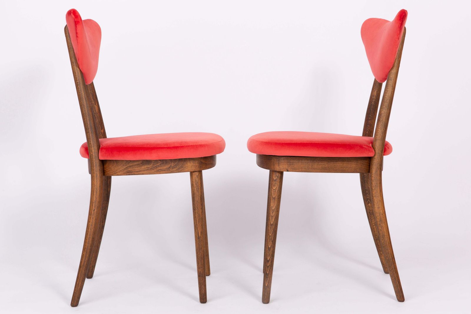 Set Of Eight Red Heart Chairs, Poland, 1960s photo buy