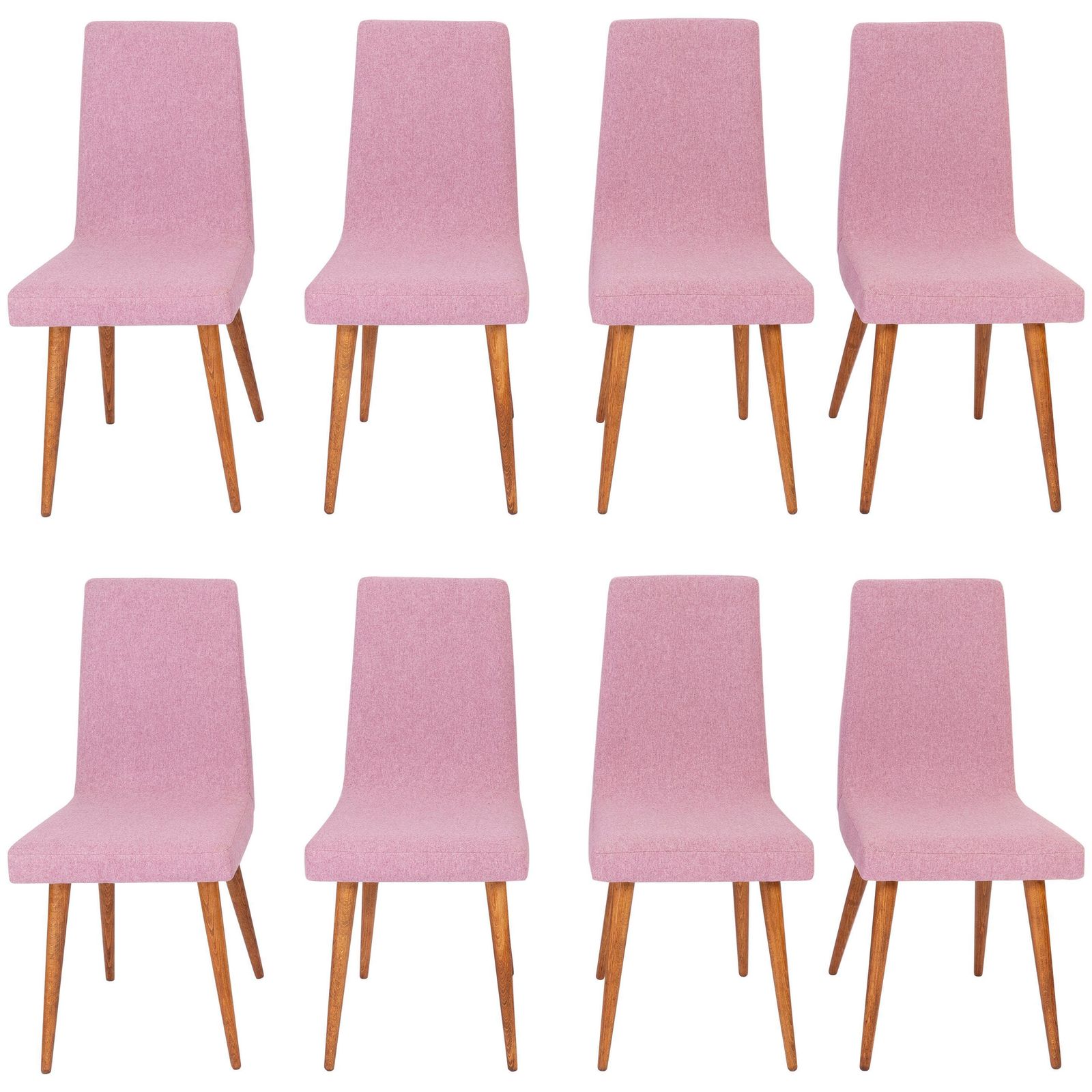 Set Of Eight 20th Century Pink Mélange Rajmund Halas Chairs, 1960s