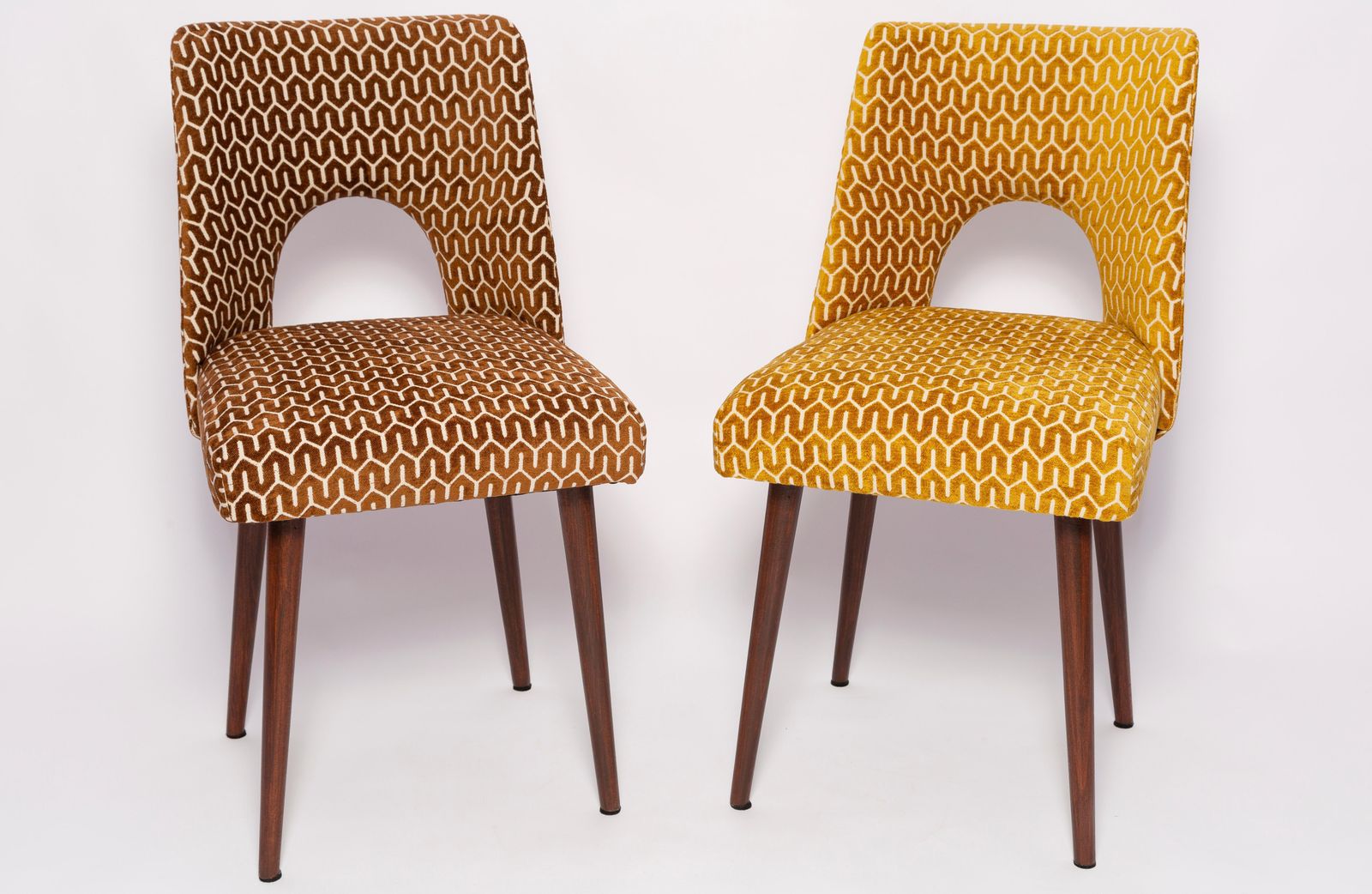 photo vinterior Set Of Eight Mid Century Yellow Mustard 'Shell' Chairs, Europe, 1960s