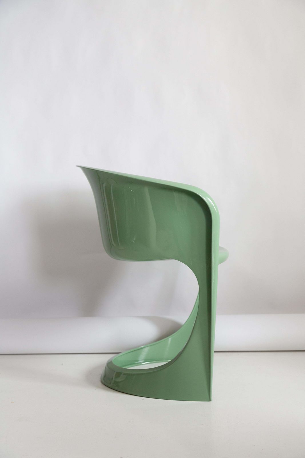 Set Of Four Mid Century Glossy Mint Green Cado Chairs, Steen østergaard, 1974 photo for sale