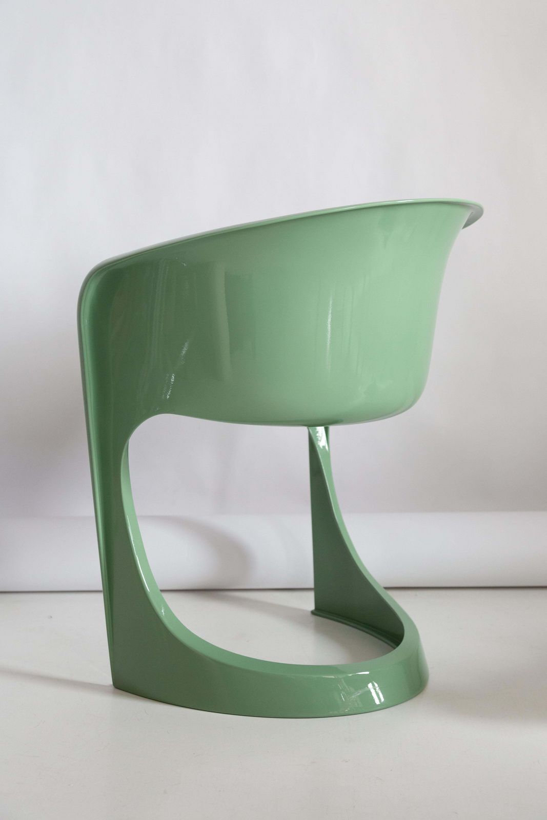 Set Of Four Mid Century Glossy Mint Green Cado Chairs, Steen østergaard, 1974 photo vintage