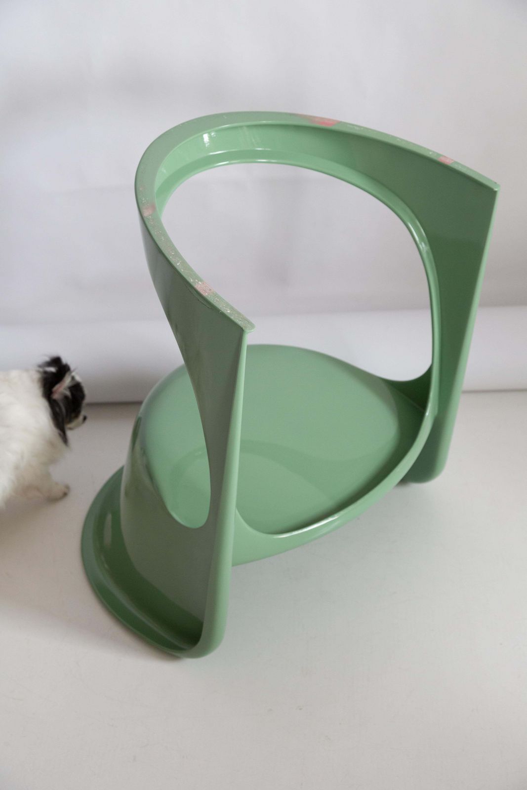photo for sale Set Of Four Mid Century Glossy Mint Green Cado Chairs, Steen østergaard, 1974