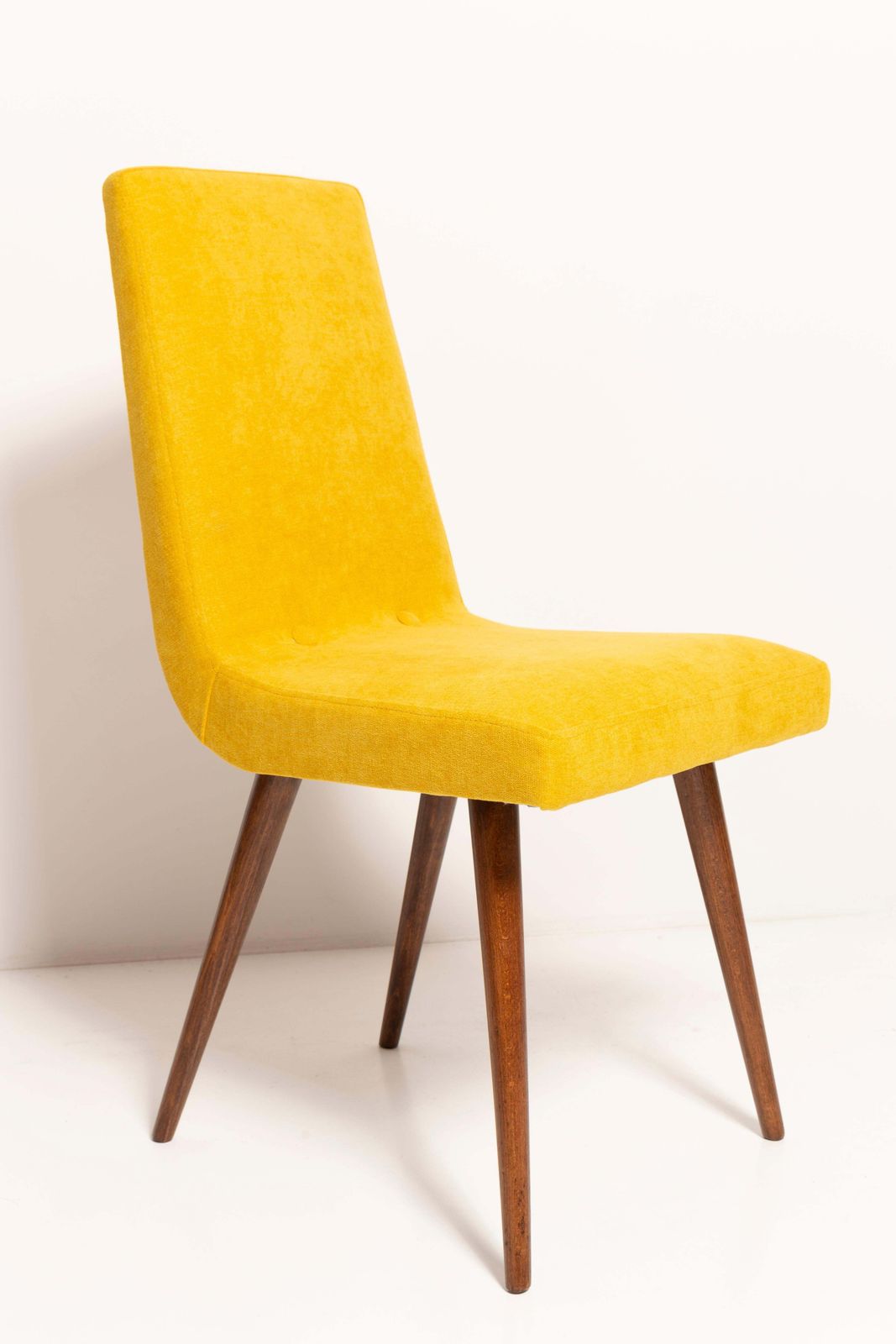 Set Of Eight 20th Century Mustard Yellow Wool Chair, Rajmund Halas Europe, 1960s photo 4082.0