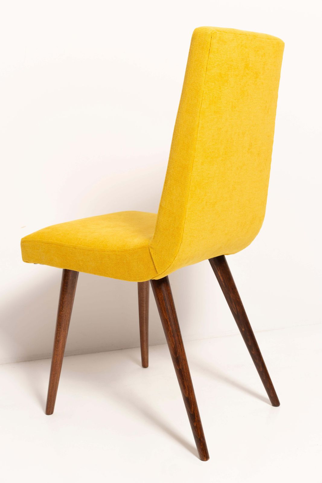 Set Of Eight 20th Century Mustard Yellow Wool Chair, Rajmund Halas Europe, 1960s photo vintage