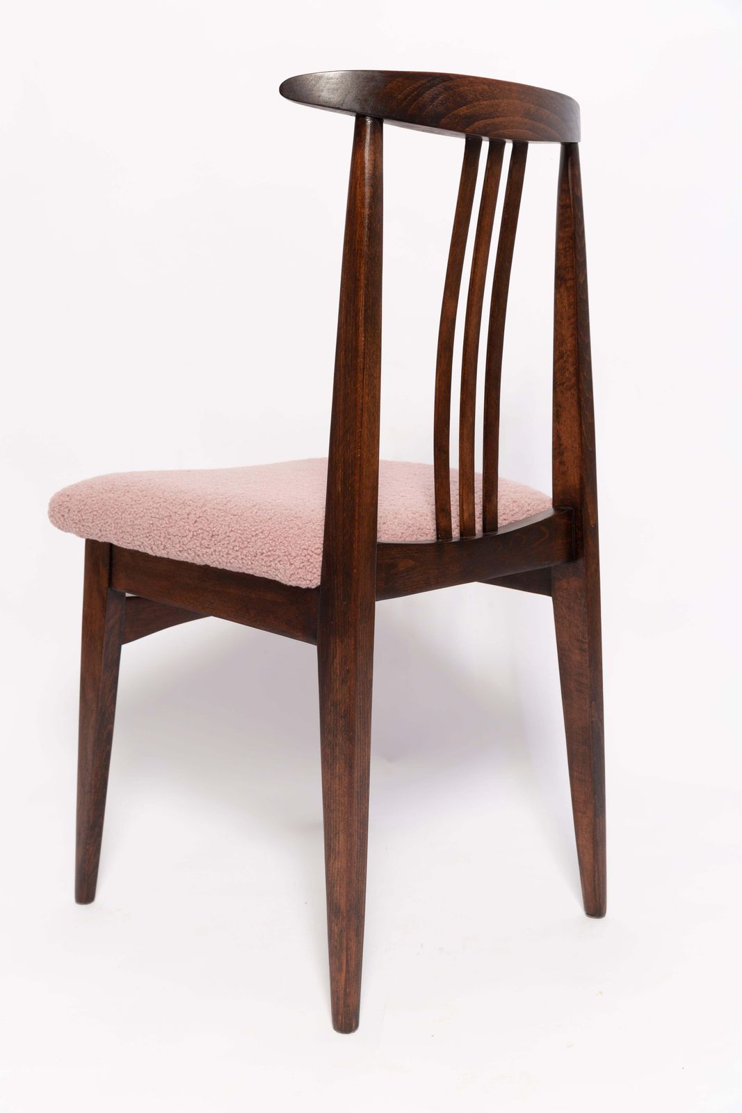 Set Van Acht Mid Century Stoelen Met Roze Bouclébekleding, M. Zielinski, Europa, Jaren 1960 photo vintage