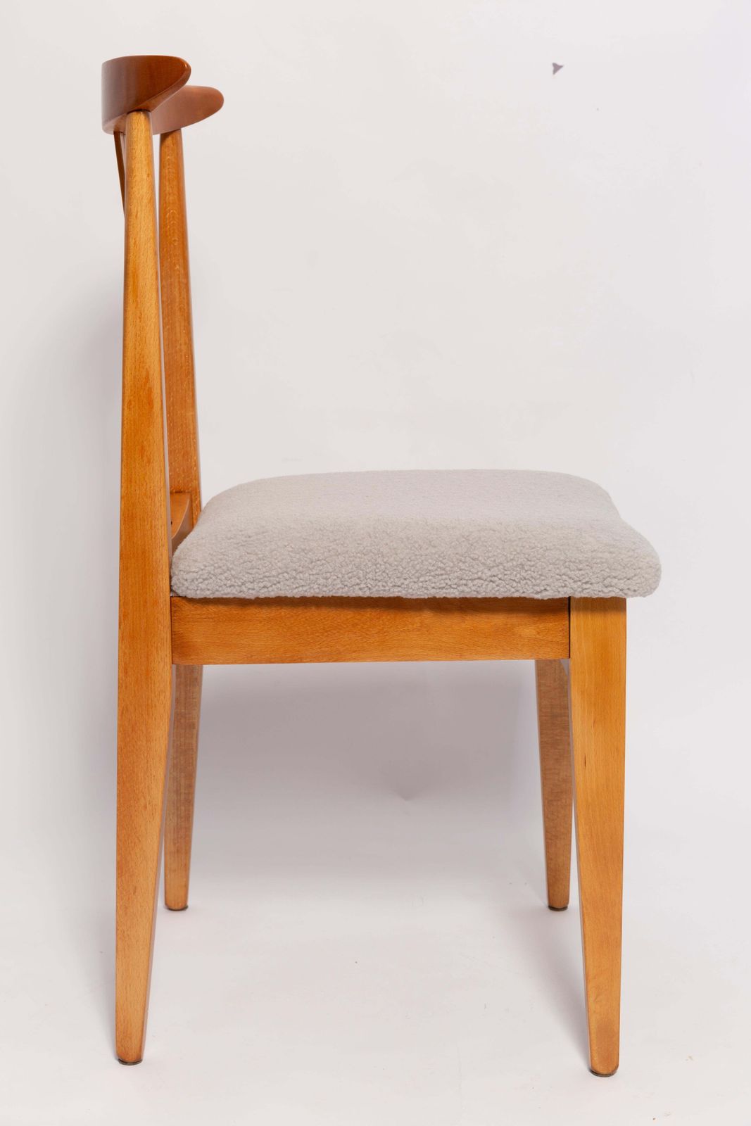 Set Of Eight Mid Century Linen Boucle Chairs, By M. Zielinski, Europe, 1960s photo Furniture