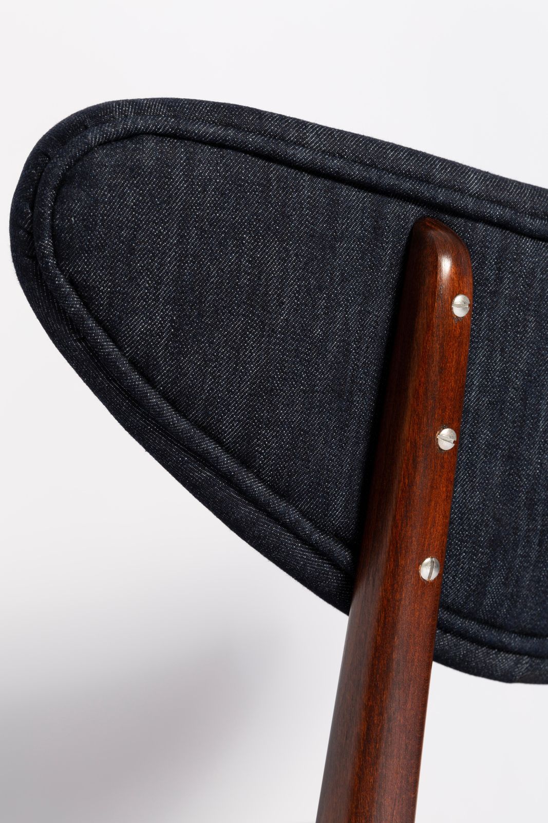photo for sale Set Of Ten Midcentury Light And Dark Blue Denim Heart Chairs, Europe, 1960s