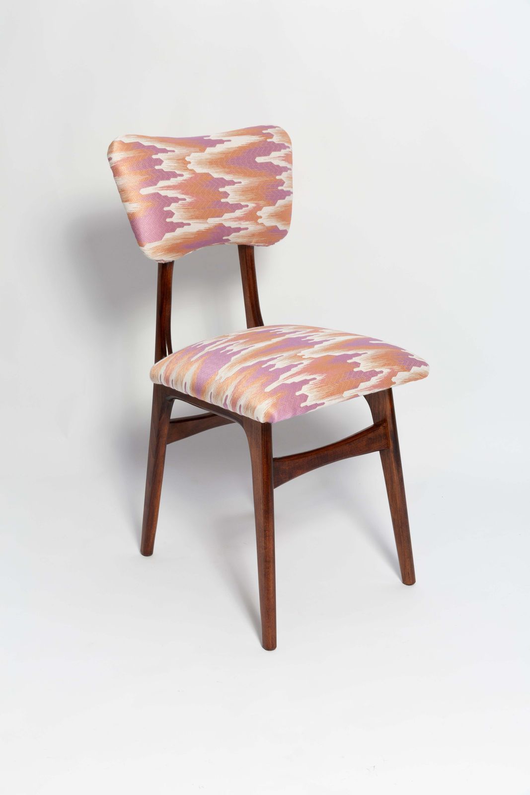 Eight Mid Century Butterfly Chairs, Fandango Jacquard, Dark Wood, Europe, 1960s photo for sale