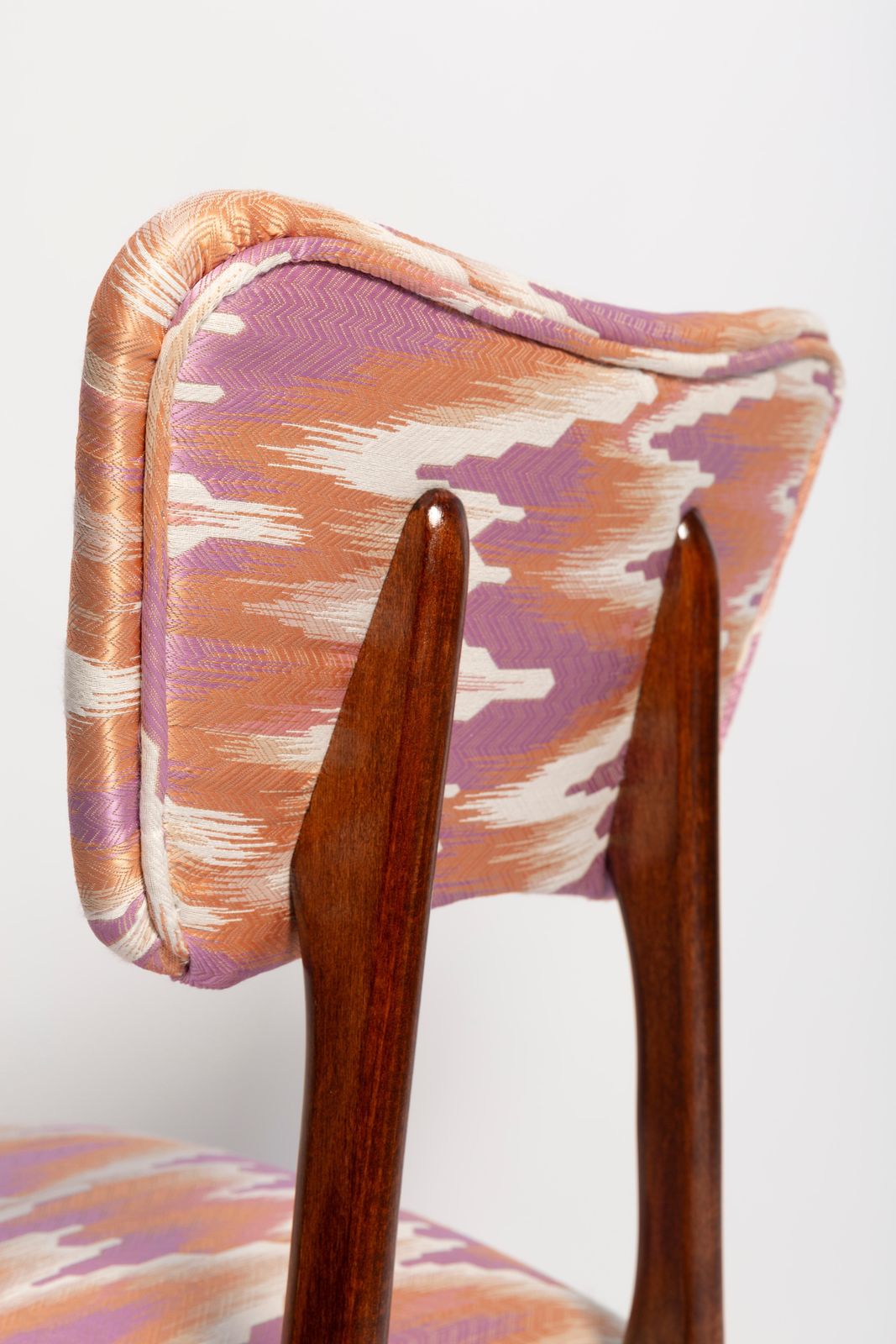 photo for sale Eight Mid Century Butterfly Chairs, Fandango Jacquard, Dark Wood, Europe, 1960s