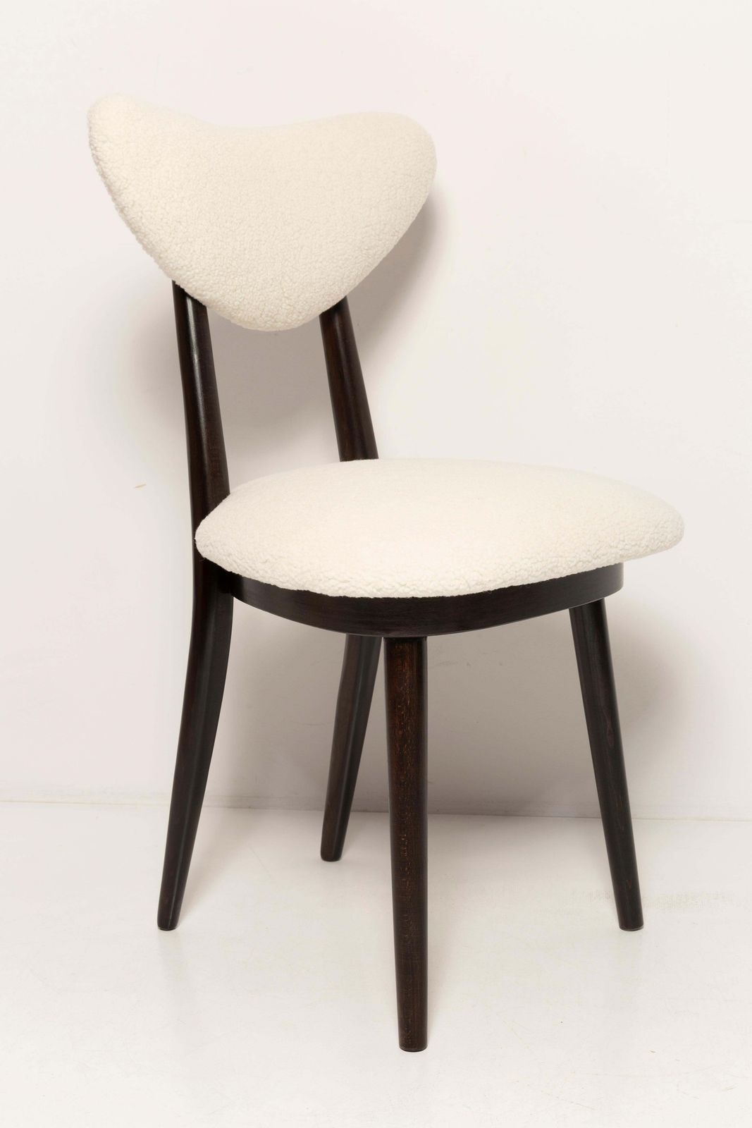 Set Of Ten Midcentury Light Bouclé Heart Chairs, Europe, 1960s photo 5096.0