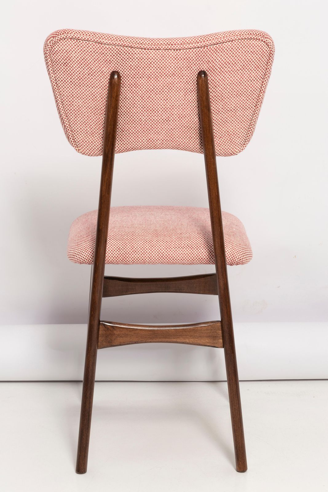 Furniture Set Of Eight Mid Century Butterfly Dining Chairs, Peony Cotton, Poland, 1960s photo