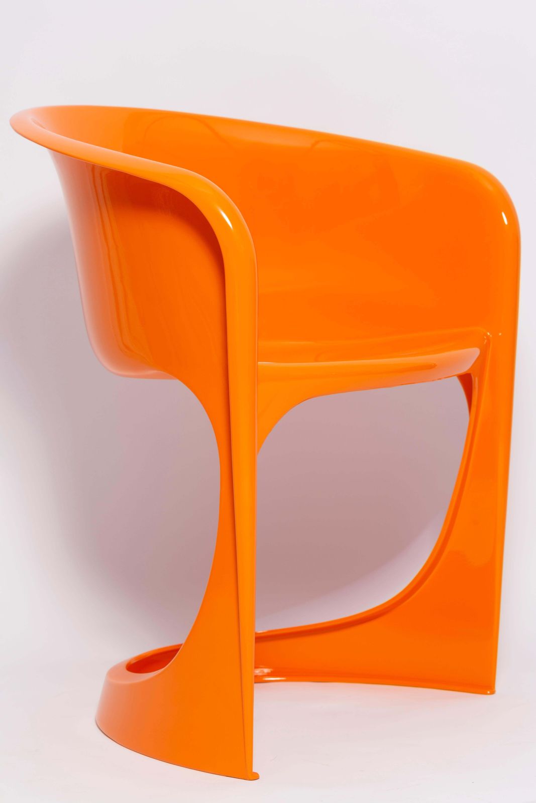 Set Of Six Glossy Orange Cado Chairs, Steen østergaard, 1974 photo for sale