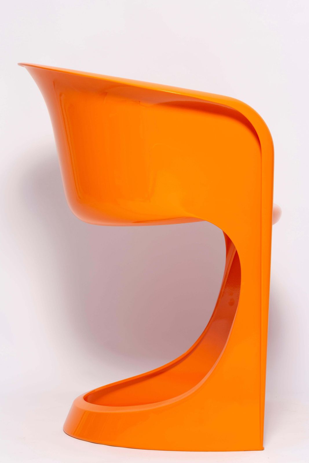 Set Of Six Glossy Orange Cado Chairs, Steen østergaard, 1974 photo Furniture