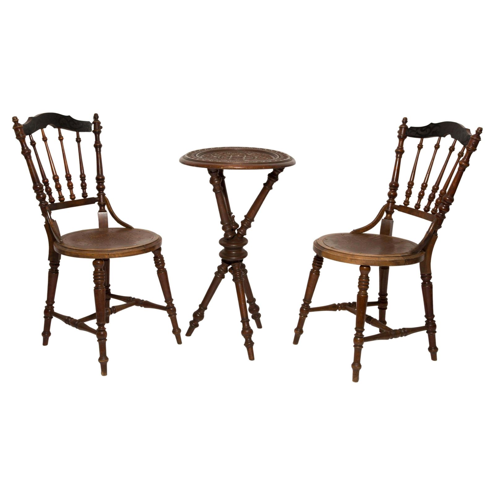 Midcentury Table And Set Of 2 Chairs, Europe, 1960s