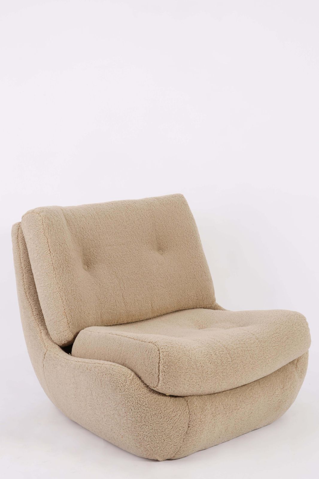 10192.0 20e Eeuwse Camel Bouclé Set – Atlantis Bank En Fauteuils, Europa, Ca. Jaren 1960 photo